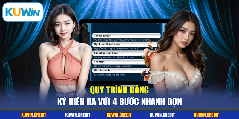 Quy trình đăng ký diễn ra với 4 bước nhanh gọn